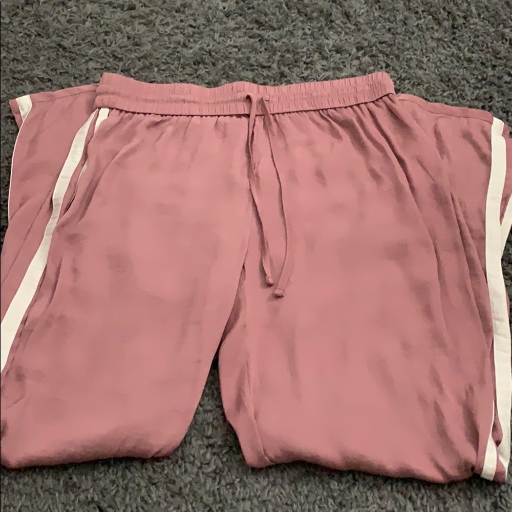 Soft berry pink silk pants